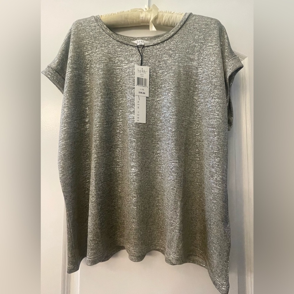 Nicole Miller New York XL shimmer cap-sleep top